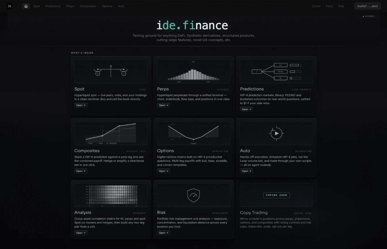 ide.finance - Hyperliquid trading terminal