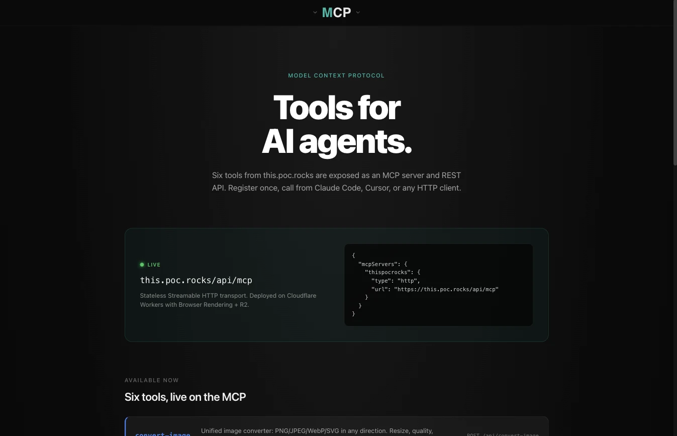 this.poc.rocks - MCP server for AI agents