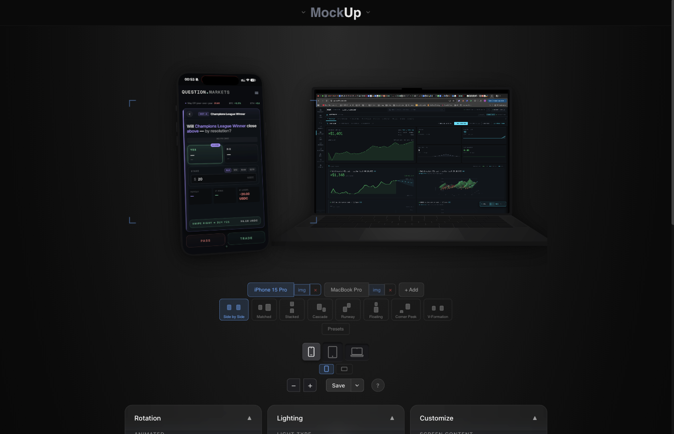 MockHub — 3D device mockups with real lighting