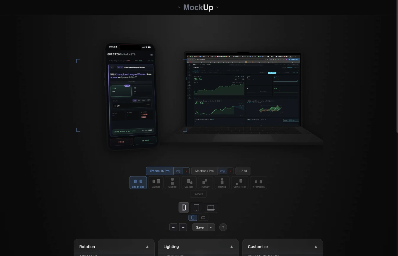 MockHub - 3D device mockups with real lighting